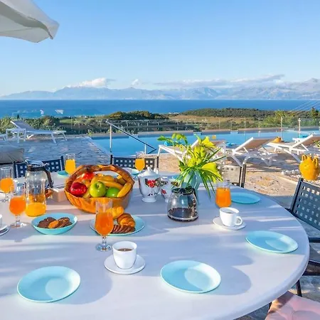 Family Villa Portes With Panoramic View! Pithos Exterior foto